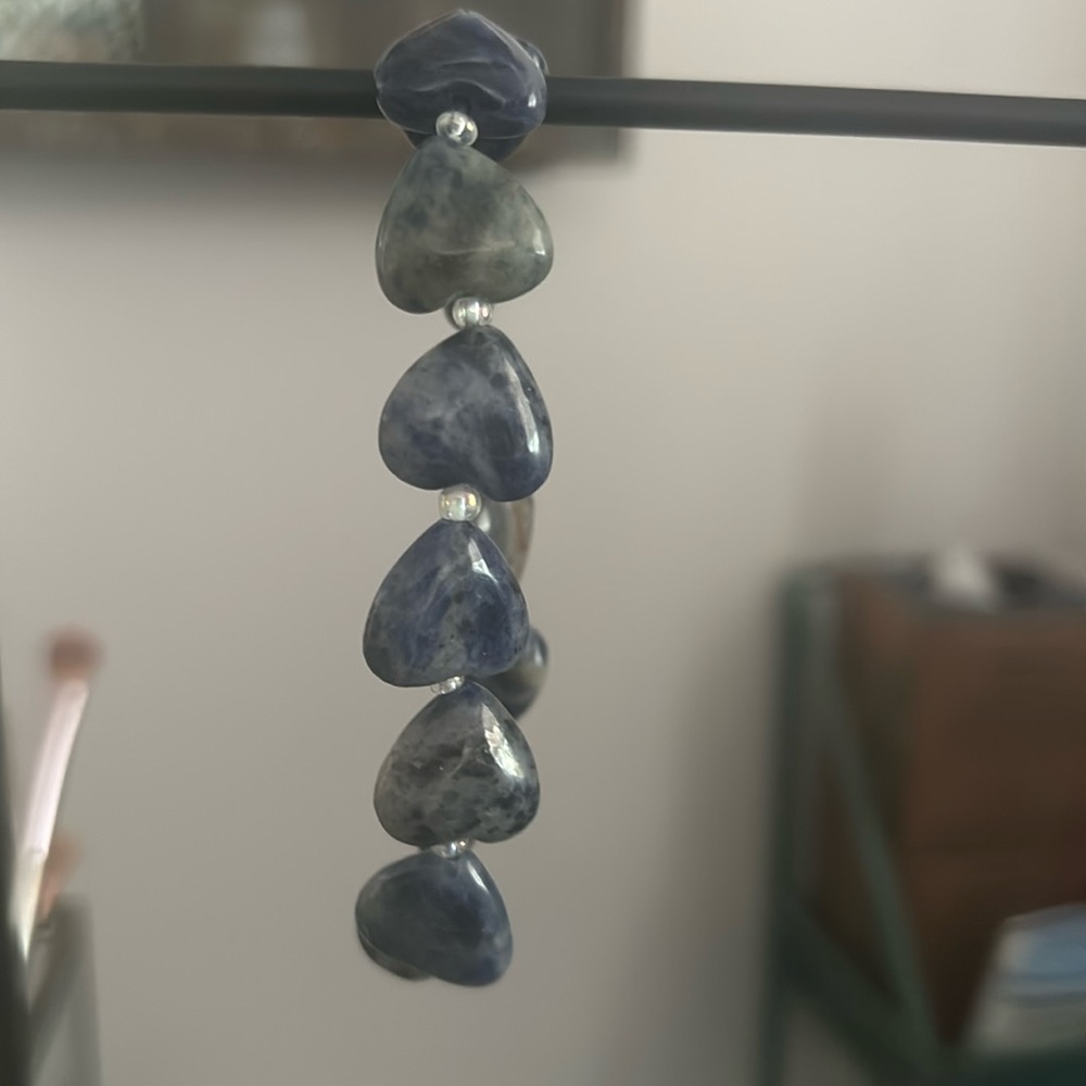 Blue sodalite heart bracelet